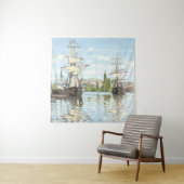 クロード・モネ。ルーアンでセーヌ川に乗る船 タペストリー (インサイチュ)