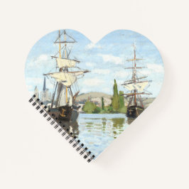 クロード・モネ。ルーアンでセーヌ川に乗る船 ノートブック