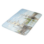 クロード・モネ。ルーアンでセーヌ川に乗る船 バスマット (アングル)