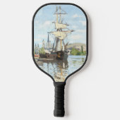 クロード・モネ。ルーアンでセーヌ川に乗る船 ピックルボールラケット (裏面)