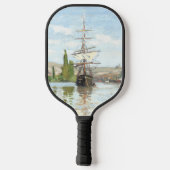 クロード・モネ。ルーアンでセーヌ川に乗る船 ピックルボールラケット (裏面)