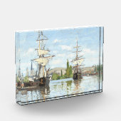 クロード・モネ。ルーアンでセーヌ川に乗る船 フォトブロック (左)