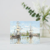 クロード・モネ。ルーアンでセーヌ川に乗る船 ポストカード (スタンド正面)