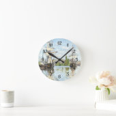 クロード・モネ。ルーアンでセーヌ川に乗る船 ラウンド壁時計 (ホーム)