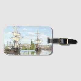 クロード・モネ。ルーアンでセーヌ川に乗る船 ラゲッジタグ