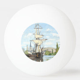 クロード・モネ。ルーアンでセーヌ川に乗る船 卓球ボール