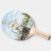 クロード・モネ。ルーアンでセーヌ川に乗る船 卓球ラケット (横)