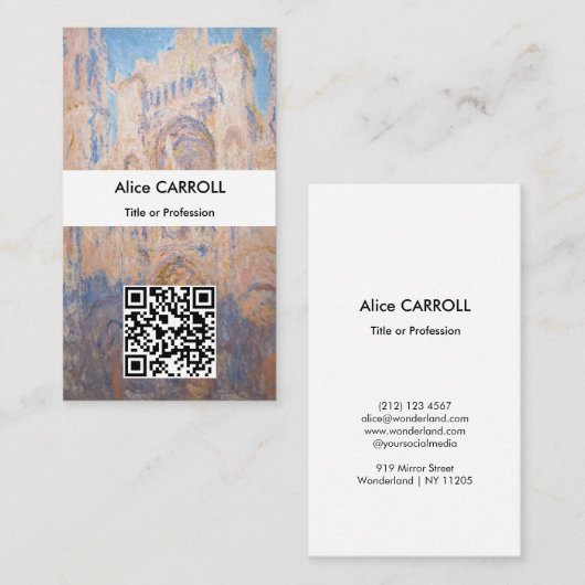 クロード・モネ – ルーアン大聖堂サンセット – QRコード 名刺 (正面/裏面)