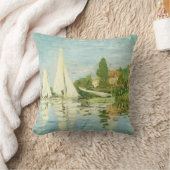 クロード・モネ。レガタスアットアルジェンテウイル クッション (ブランケット)