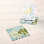 クロード・モネ。レガタスアットアルジェンテウイル スクエアペーパーコースター (インサイチュ)