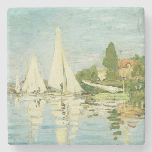 クロード・モネ。レガタスアットアルジェンテウイル ストーンコースター (正面)