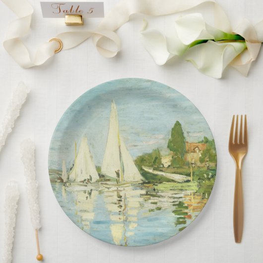 クロード・モネ。レガタスアットアルジェンテウイル ペーパープレート (ウェディング)