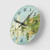 クロード・モネ。レガタスアットアルジェンテウイル ラウンド壁時計 (傾斜)