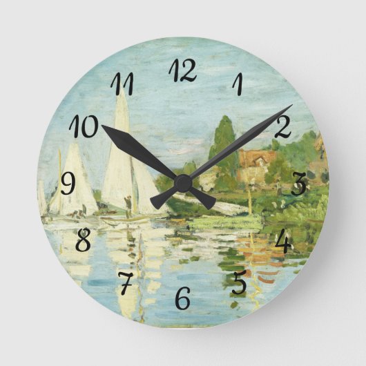 クロード・モネ。レガタスアットアルジェンテウイル ラウンド壁時計 (正面)