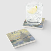 クロード・モネ - レ・プティ・ジェネヴィリエールの帆船 ストーンコースター (横)