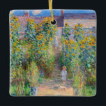 クロード・モネ - ヴェテイユの庭 セラミックオーナメント<br><div class="desc">ヴェテイユの庭 / Le jardin de l'artiste a Vetheuil - クロード・モネ、キャンバスに油彩、1881</div>