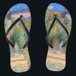 クロード・モネ - ヴェテイユの庭 ビーチサンダル<br><div class="desc">ヴェテイユの庭 / Le jardin de l'artiste a Vetheuil - クロード・モネ、キャンバス上に油彩、1881</div>