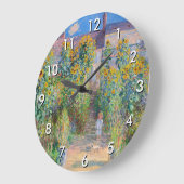 クロード・モネ - ヴェテイユの庭 ラージ壁時計 (傾斜)
