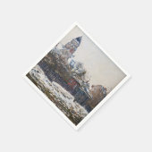 クロード・モネ - ヴェテイユの教会 スタンダードカクテルナプキン (角)