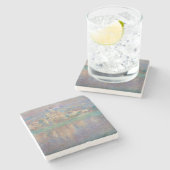 クロード・モネ - ヴェテイユ、夕日 ストーンコースター (横)