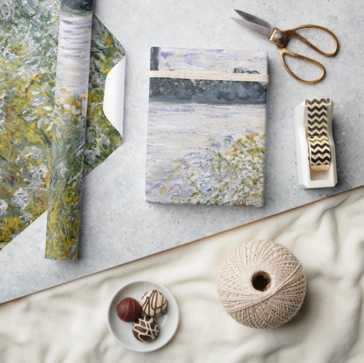 クロード・モネ・ヴェテウイル近くのフラワーアイランド ラッピングペーパー (クラフト)