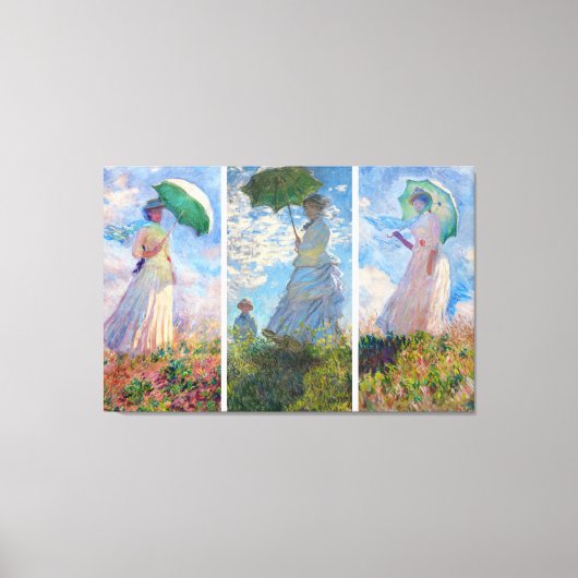 クロード・モネ - 傘の女性シリーズ キャンバスプリント (正面)