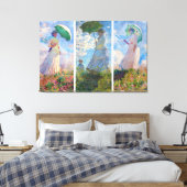 クロード・モネ - 傘の女性シリーズ キャンバスプリント (インサイチュ (寝室))