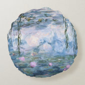 クロード・モネ 印象派の睡蓮の絵画 ラウンドクッション (裏面)