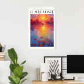 クロード・モネ 印象的な夕焼けの睡蓮 ウォールアート (ホームオフィス)