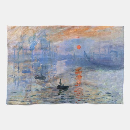 クロード・モネ『印象・日の出』 クラシック絵画 キッチンタオル (横)