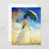 クロード・モネ「右向きの傘を持つ女性」 招待状 (正面/裏面)