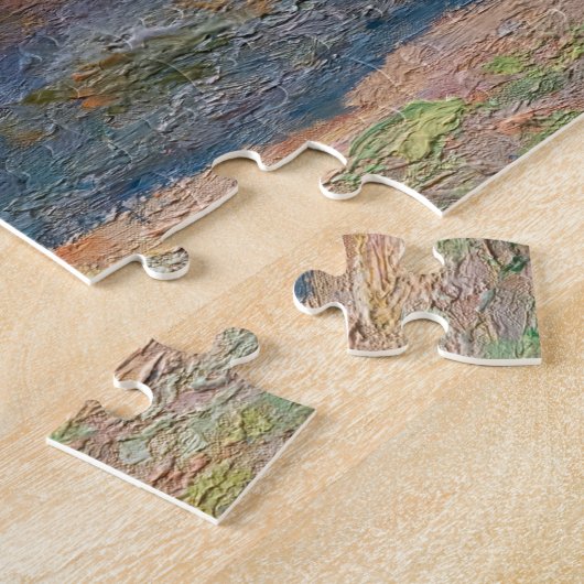 クロード・モネ - 夏の終わりの麦畑 ジグソーパズル (側面)