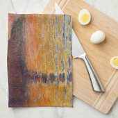 クロード・モネ - 夕暮れのサン・ジョルジェ・マッジョーレ キッチンタオル (四つ折り)