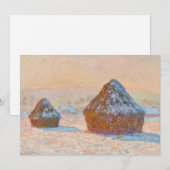 クロード・モネ - 小麦の山積み、雪の効果、朝 招待状 (正面/裏面)
