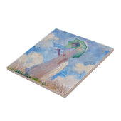 クロード・モネ - 左向きの傘を持つ女性 タイル (側面)