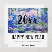 クロード・モネ – 新年おめでとう/睡蓮 シーズンカード (正面/裏面)