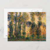 クロード・モネ:日の出のジヴェルニーのポプラ ポストカード (正面/裏面)