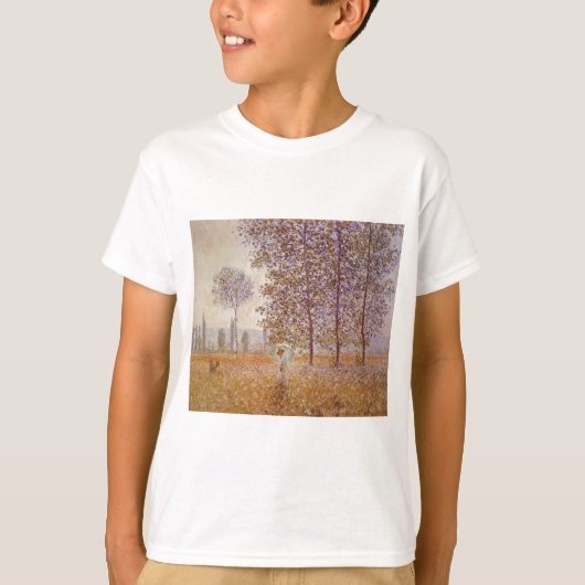 クロード・モネ-日曜日のポプラ Tシャツ (正面)