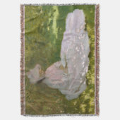 クロード・モネ 春の印象派の肖像画 スローブランケット (正面縦)