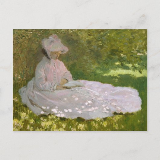 クロード・モネ 春の印象派の肖像画 ポストカード (正面)
