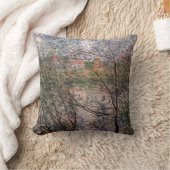 クロード・モネ - 春の枝越しに クッション (ブランケット)