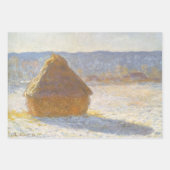 クロード・モネ「朝の麦わら積み重ね、雪の効果」 ラッピングペーパーシート (正面3)