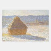 クロード・モネ「朝の麦わら積み重ね、雪の効果」 ラッピングペーパーシート (正面)