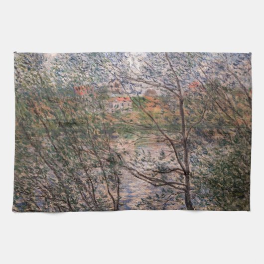 クロード・モネ – 枝を通して春 キッチンタオル (横)