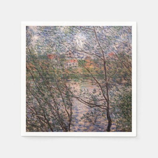 クロード・モネ – 枝を通して春 スタンダードカクテルナプキン (正面)