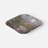 クロード・モネ – 枝を通して春 ペーパープレート (傾斜あり)