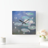 クロード・モネ – 水彩，夕べ効果 スクエア壁時計 (ホーム)