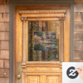 クロード・モネ – 水百合池，ピンク調和 ウィンドウサイン (ホームデコレーション)