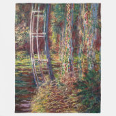 クロード・モネ – 水百合池，ピンク調和 フリースブランケット (正面)