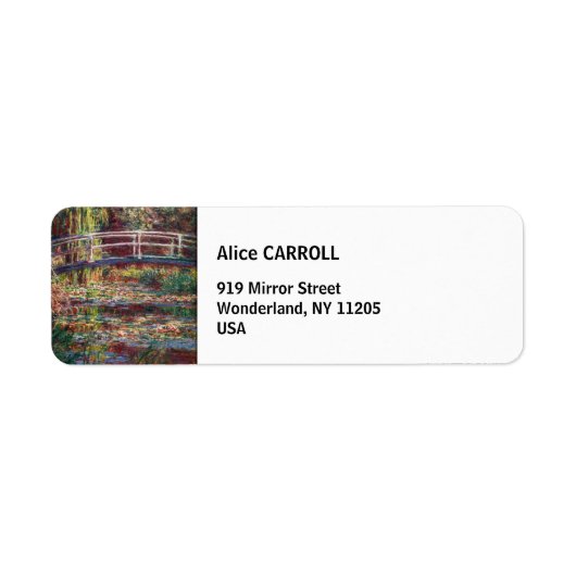 クロード・モネ – 水百合池,ピンク調和 ラベル (正面)